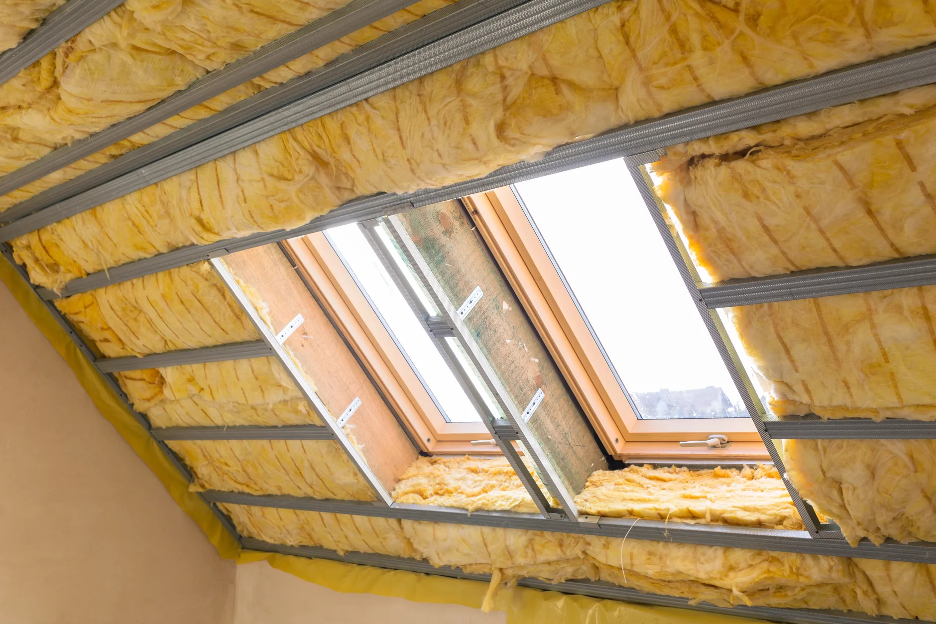 Attic insulation installation